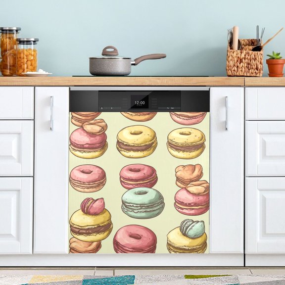 WOBOGO Cartoon Macaroons Magnetic Dishwasher Sticker Personalized DIY Beautiful and Practical Home Kitchen Decorations2316in.