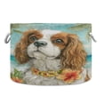thumbnail image 1 of WOBOGO Cavalier King Charles Spaniel Dog Toy Storage Basket 20×14in Canvas Laundry Hamper for Living Room Kids Room Bathroom Organizer, 1 of 6