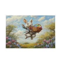 WOBOGO Cheerful Easter Bunny Puzzle Challenge 500 Piece Jigsaw Suitable for Game Night Finished Size 20.5 x 14.9in