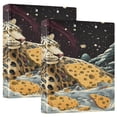 thumbnail image 1 of WOBOGO Cheese Snow Leopard Illustration File Folders Extra Large Capacity to Hold 200 Sheets of Documents Hard Shell Ring Binder for School Home Office, 1 of 10