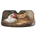 thumbnail image 1 of WOBOGO Chicken Orange Cat Pattern Car Windshield Sunshades Autopilot Lightweight Accordion Sun Visor 57×31.5in, 1 of 8