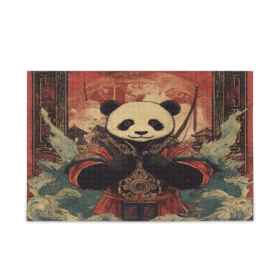 WOBOGO Chinese Style Panda Puzzle Challenge 1000 Piece Jigsaw Suitable for Game Night Finished Size 29.5 x 19.7in