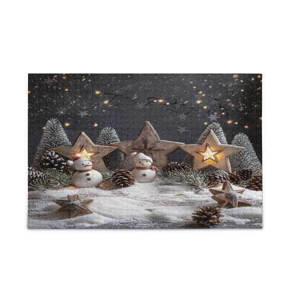 WOBOGO Christmas Backdrop Pattern Puzzle Challenge 500 Piece Jigsaw Suitable for Game Night Finished Size 20.5 x 14.9in