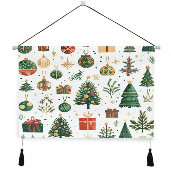 WOBOGO Christmas Elements Clipart Living Room Canvas Wall Art Bedroom Study Framed Canvas Print Artwork Home Office Decorations 24.516.7in