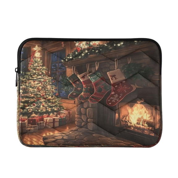 WOBOGO Christmas Stockings Anime Laptop Sleeve 13.4 inch Lightweight Zipper Design Soft Padded Protection Against Scratches and Impacts