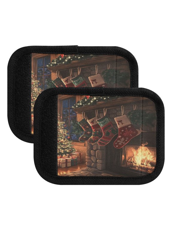 Christmas Stockings Anime Luggage Handle Wrap 2Pcs Made of Neoprene is Soft and Flexible Suitable for Many Bags Shoulder Pads.