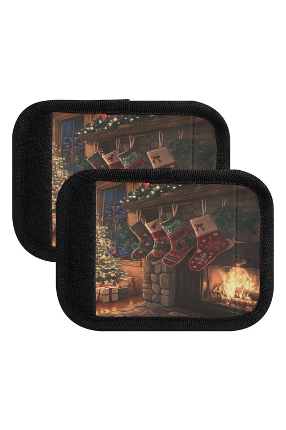 Christmas Stockings Anime Luggage Handle Wrap 2Pcs Made of Neoprene is Soft and Flexible Suitable for Many Bags Shoulder Pads.