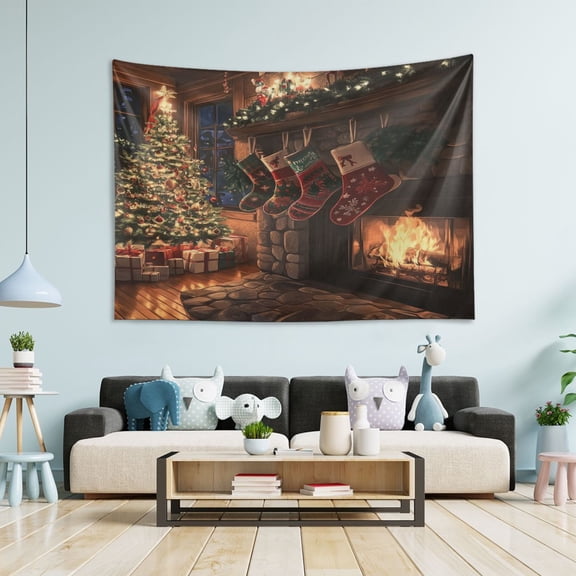 WOBOGO Christmas Stockings Anime Tapestry 60×51in Home Living Room Bedroom Wall Hanging Ornaments