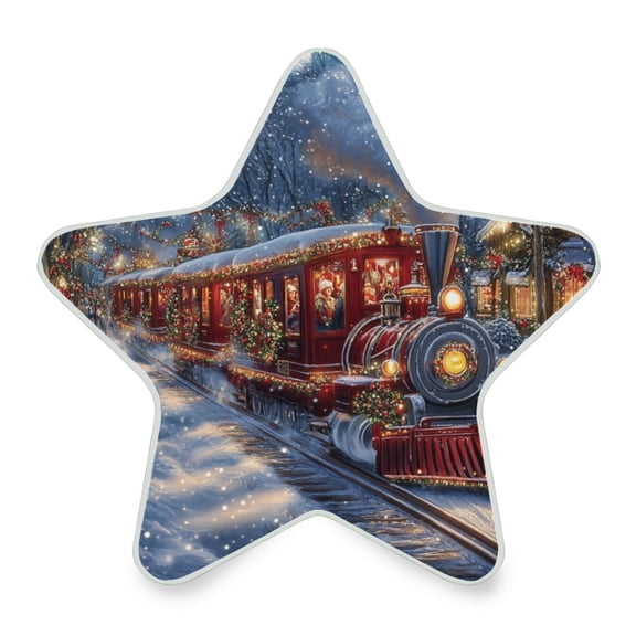 WOBOGO Christmas Train LED Star Night Light 0.2 Watt Wall Plug Dusk to Dawn Auto Switch Adjustable Brightness Soft White Light