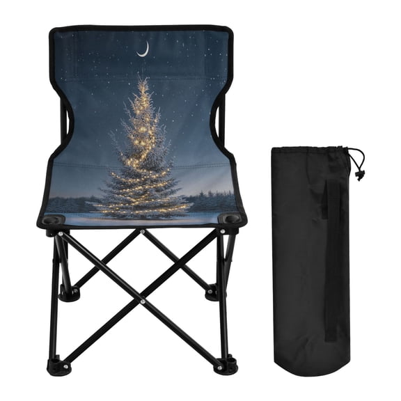 WOBOGO Christmas Tree Camping Chair Convenient Four Corner Backrest Folding Stool Can Hold Up to 220lbs