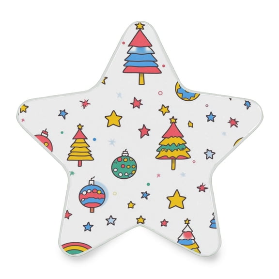WOBOGO Christmas Tree Disco Balls Pattern LED Star Night Light 0.2 Watt Wall Plug Dusk to Dawn Auto Switch Adjustable Brightness Soft White Light
