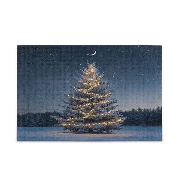 WOBOGO Christmas Tree Puzzle Challenge 500 Piece Jigsaw Suitable for Game Night Finished Size 20.5 x 14.9in