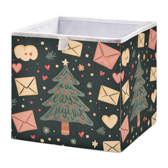 WOBOGO Christmas Tree Storage Basket Foldable Easy to Clean Durable with Hollow Support Plate with Handle 11.02×11.02×11.02 in