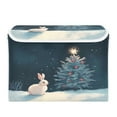 thumbnail image 1 of WOBOGO Christmas Tree and A Rabbit Large Collapsible Storage Box Flip Lid Fabric Decorative Organizer Container Basket with Handles 16.5×12.6×11.8in, 1 of 7