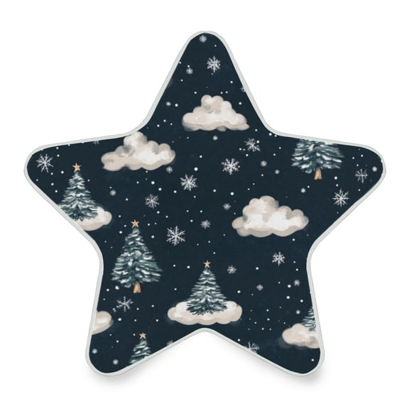 WOBOGO Christmas Trees and Cloud LED Star Night Light 0.2 Watt Wall Plug Dusk to Dawn Auto Switch Adjustable Brightness Soft White Light