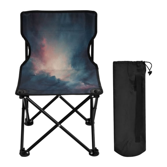 WOBOGO Clouds Dense Sky Camping Chair Convenient Four Corner Backrest Folding Stool Can Hold Up to 220lbs