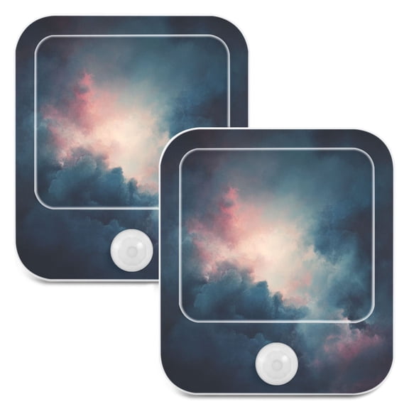 WOBOGO Clouds Dense Sky Night Light Lamp with Smart Sensor Dusk to Dawn Sensor 0.6W Plug-in 2-Pack