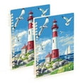 thumbnail image 1 of WOBOGO Coastal Lighthouse Notebook College Horizontal Grid Paper Ink Spill Resistant Water Resistant Cover 8.3x5.7x0.4in, 1 of 8
