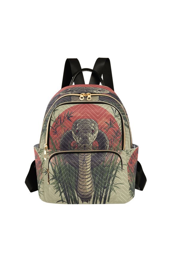 Cobras Bamboo Forest Butterfly Backpack Durable Lightweight Shoulder Bag Built-in Laptop Sleeve and Multiple Utility Compartments