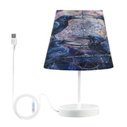 WOBOGO Cobweb Crow Table Lamps Bedroom 3-Speed Dimmable Farm Style with Fabric Shade for Reading and Home Office