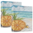 thumbnail image 1 of WOBOGO Coconut Orange Slice File Folders Extra Large Capacity to Hold 200 Sheets of Documents Hard Shell Ring Binder for School Home Office, 1 of 10