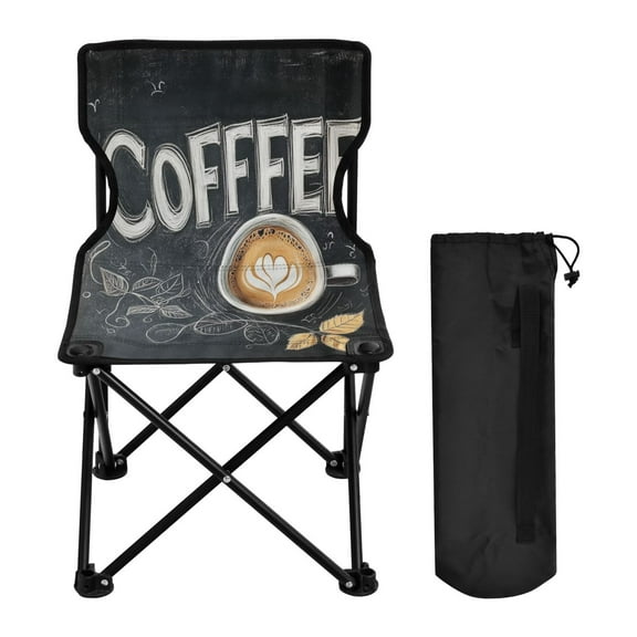 WOBOGO Coffee Time Camping Chair Convenient Four Corner Backrest Folding Stool Can Hold Up to 220lbs