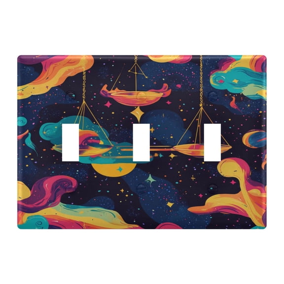 WOBOGO Color Balance 3-hole Switch Plates PC Flame Retardant Plastic Material Glossy Finish Smooth Touch 6.37x4.48x0.27in