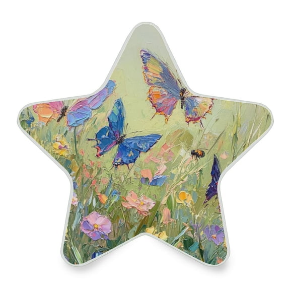 WOBOGO Colorful Butterfly LED Star Night Light 0.2 Watt Wall Plug Dusk to Dawn Auto Switch Adjustable Brightness Soft White Light