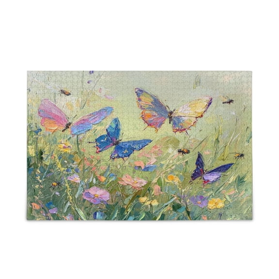 WOBOGO Colorful Butterfly Puzzle Challenge 500 Piece Jigsaw Suitable for Game Night Finished Size 20.5 x 14.9in