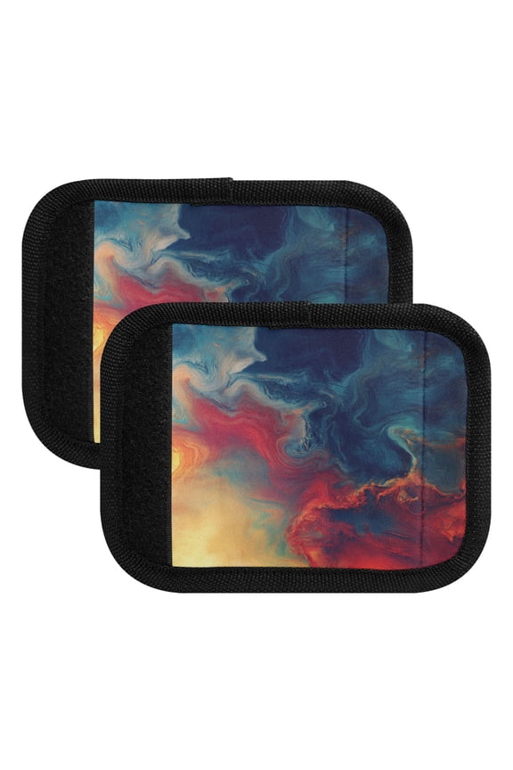 Colorful Flow Pattern Luggage Handle Wrap 4Pcs Made of Neoprene is Soft and Flexible Suitable for Many Bags Shoulder Pads.
