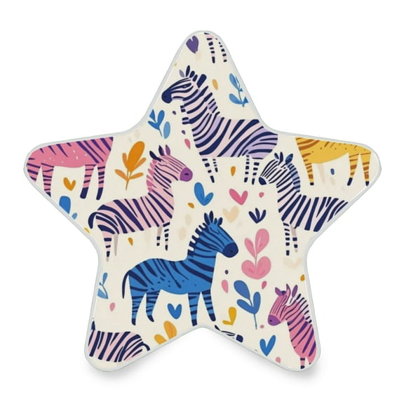 WOBOGO Colorful Lovely Zebra LED Star Night Light 0.2 Watt Wall Plug Dusk to Dawn Auto Switch Adjustable Brightness Soft White Light
