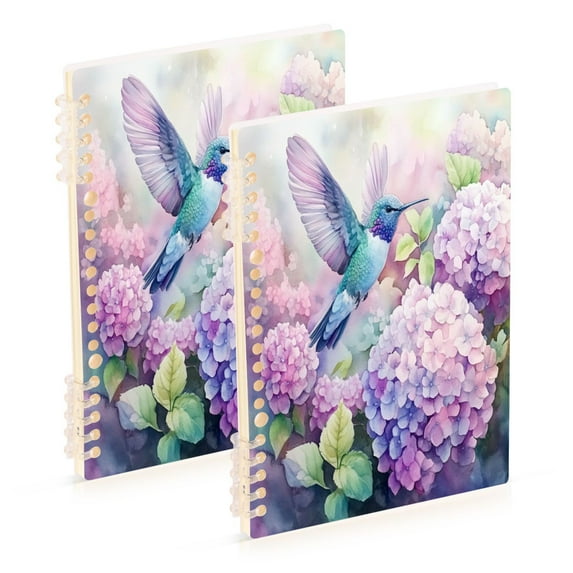WOBOGO Colorful Pretty Bird Notebook College Horizontal Grid Paper Ink Spill Resistant Water Resistant Cover 8.3x5.7x0.4in