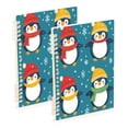 thumbnail image 1 of WOBOGO Colorful Scarf Penguin Pattern Notebook College Horizontal Grid Paper Ink Spill Resistant Water Resistant Cover 8.3x5.7x0.4in, 1 of 8