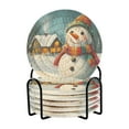 thumbnail image 1 of WOBOGO Colorful Scarf Snowman Coil Coasters Set of 6 Minimalist Cotton Woven 3.94 inch Non-Slip Insulated and Absorbent Home Accessories., 1 of 7