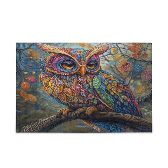 WOBOGO Complex Camo Owls Puzzle Challenge 500 Piece Jigsaw Suitable for Game Night Finished Size 20.5 x 14.9in