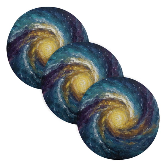 WOBOGO Cosmic Spiral Coil Placemats 3pcs Resistant Hot Pads Mat for Table Counter Cooking Potholder 15in
