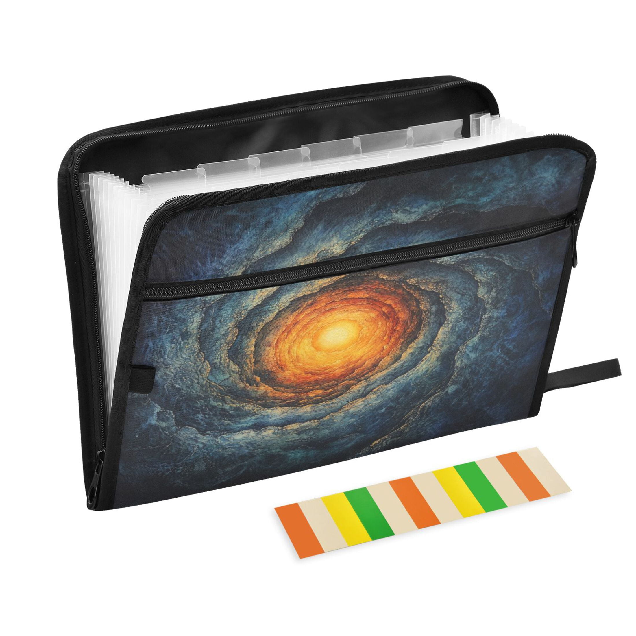 WOBOGO Cosmic Spiral Expanding File Folder Letter Size Accordion Filing Organizer 13 Pocket Separate Organ Pocket