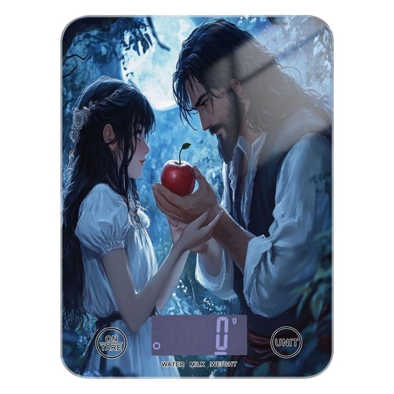 WOBOGO Couple Sharing Apples Together Kitchen Scale Digital Gram and Ounce Weighing for Cooking Baking Ketogenic Diet Meal Prep