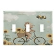 thumbnail image 1 of WOBOGO Cut Bear Riding Bicycle 3-hole Switch Plates PC Flame Retardant Plastic Material Glossy Finish Smooth Touch 6.37x4.48x0.27in, 1 of 8