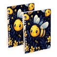 thumbnail image 1 of WOBOGO Cute Cartoon Bumble Bee Pattern Notebook College Horizontal Grid Paper Ink Spill Resistant Water Resistant Cover 8.3x5.7x0.4in, 1 of 8