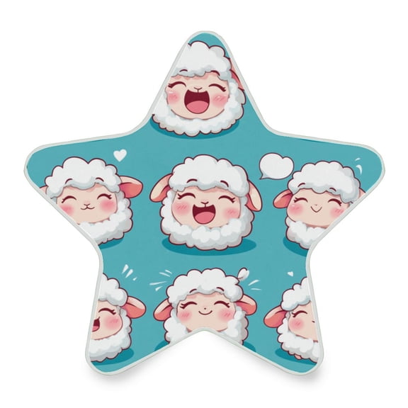 WOBOGO Cute Cartoon Fuffy Sheep LED Star Night Light 0.2 Watt Wall Plug Dusk to Dawn Auto Switch Adjustable Brightness Soft White Light