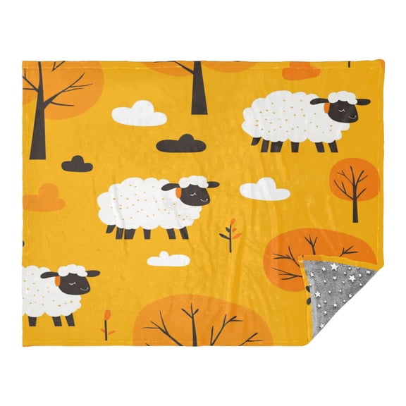 WOBOGO Cute Cartoon Sheep Facecloth Blanket Fluorescent Effect in The Dark Four Seasons of Comfortable and Soft Skin Friendly Sheet 7055in