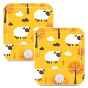 WOBOGO Cute Cartoon Sheep Night Light Lamp with Smart Sensor Dusk to Dawn Sensor 0.6W Plug-in 2-Pack