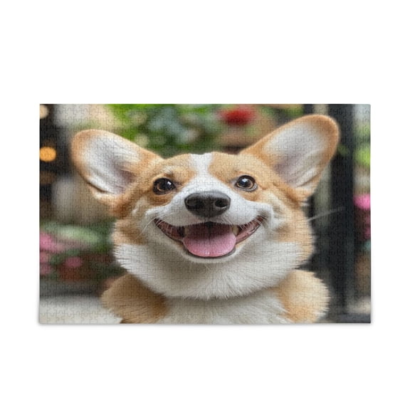 WOBOGO Cute Corgi Puzzle Challenge 500 Piece Jigsaw Suitable for Game Night Finished Size 20.5 x 14.9in