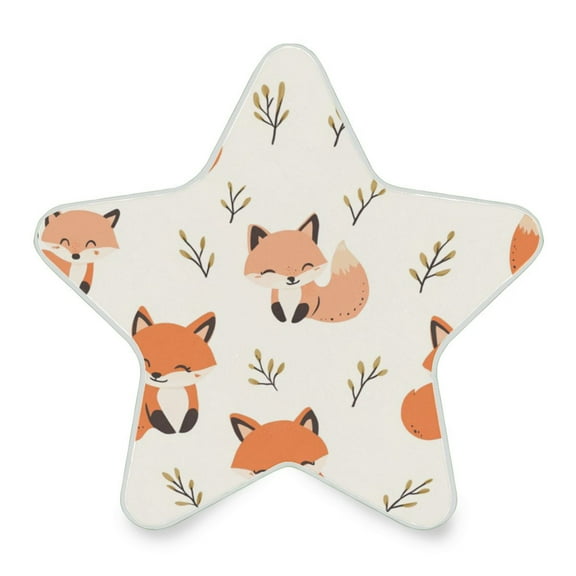 WOBOGO Cute Fox LED Star Night Light 0.2 Watt Wall Plug Dusk to Dawn Auto Switch Adjustable Brightness Soft White Light