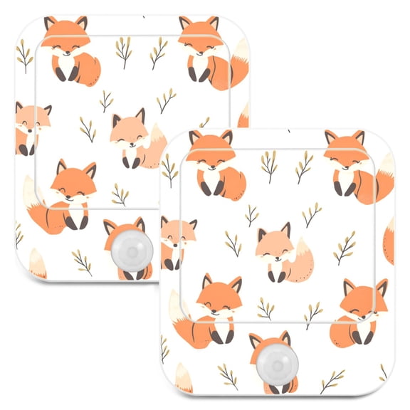 WOBOGO Cute Fox Night Light Lamp with Smart Sensor Dusk to Dawn Sensor 0.6W Plug-in 2-Pack