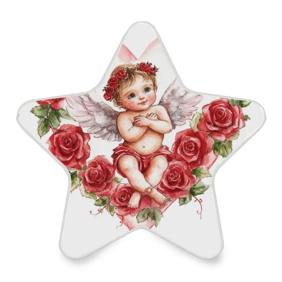 WOBOGO Cute Little Angel Cupid Pattern LED Star Night Light 0.2 Watt Wall Plug Dusk to Dawn Auto Switch Adjustable Brightness Soft White Light