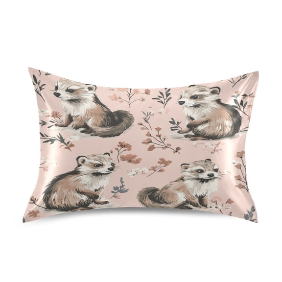 WOBOGO Cute Mink Satin Pillowcase Soft Smooth Envelope Design Comfortable Bedding Essentials 20×26in