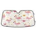 thumbnail image 1 of WOBOGO Cute Pink Flamingos Crowns Hearts Car Windshield Sunshades Autopilot Lightweight Accordion Sun Visor 57×31.5in, 1 of 8