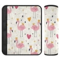thumbnail image 1 of WOBOGO Cute Pink Flamingos Crowns Hearts Seat Belt Cover 2 Piece Soft Comfort Driving Shoulder Pad Suitable for All Cars and Backpacks, 1 of 8